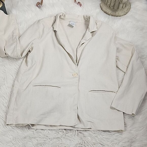 Linen blend Vintage Blair Boutique Size M Jacket Blazer - Picture 10 of 11